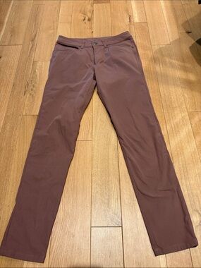Men's Slim Straight Pants in Mauve Brown